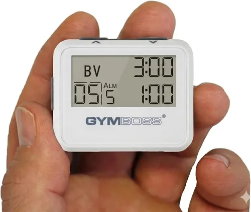 Vista 2 de Gymboss Temporizador de intervalos y cronómetro - Blanco/Gris Brillo