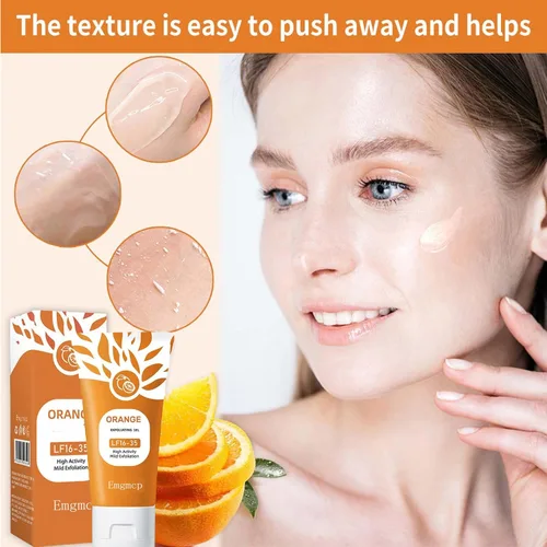 Vista 5 de Orange Enzymes - Gel exfoliante para rostro y cuerpo, limpieza profunda de poros y apriete, mejora los puntos negros, exfoliante hidratante