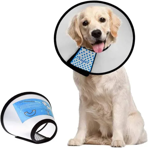 Vista 15 de Supet - Collar de cono para perro ajustable después de la cirugía, collar y cono de recuperación para mascotas cómodo y práctico, para perros