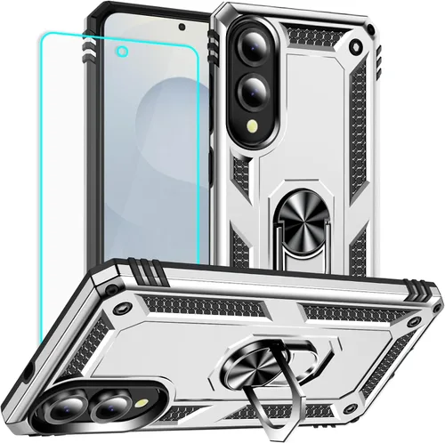 Vista 11 de Funda para Samsung Galaxy S25 Edge: Galaxy S25 Edge con protector de pantalla - Fundas protectoras de grado militar con soporte de anillo de dedo