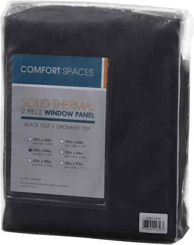 Vista 6 de Comfort Spaces Par de paneles de cortinas opacas con ojales en la parte superior, reducción de ruido, aislamiento térmico de eficiencia energética