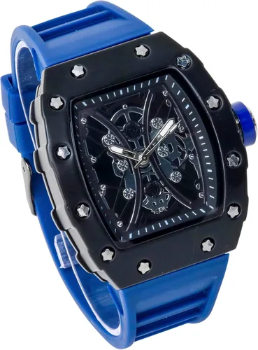 Vista 2 de ICE STAR Reloj esqueleto con forma Tonneau de 1.654 in para hombre, banda de silicona