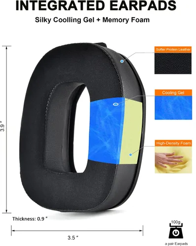 Vista 3 de Almohadillas para los oídos y espuma de micrófono A40 TR - Cojines de repuesto compatibles con auriculares Astro A40 TR, almohadillas