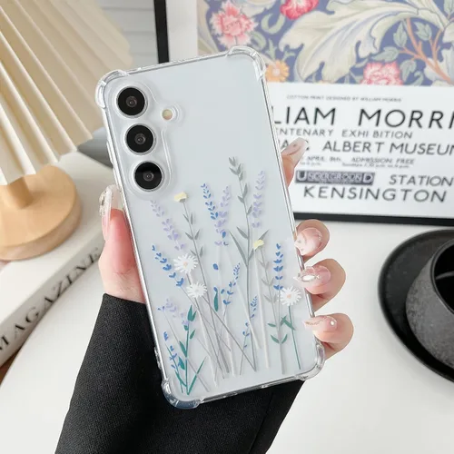 Vista 16 de ZTOFERA Funda transparente para Samsung Galaxy S24 con bonito patrón de flores para mujeres y niñas, funda protectora a prueba de golpes, delgada