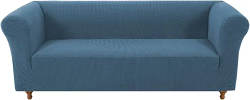 Vista 29 de Funda elástica Chesterfield para sofá, funda de tela jacquard para sofá biplaza de 2 cojines, protector de muebles antideslizante resistente a