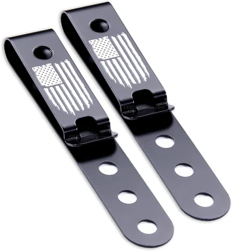 Vista 38 de HolsterSmith - Clip universal de metal para cinturón para hacer fundas, modelo 5, (3 agujeros), color negro táctico