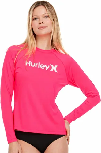 Vista 18 de Hurley Camiseta de natación de manga larga para mujer, protección solar UPF Negro