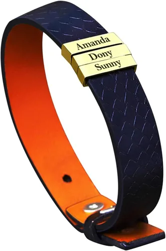 Vista 59 de Pulseras de cuero personalizadas para hombre con 1-6 nombres, pulsera trenzada personalizada con cuentas para papá, marido, día del padre, San