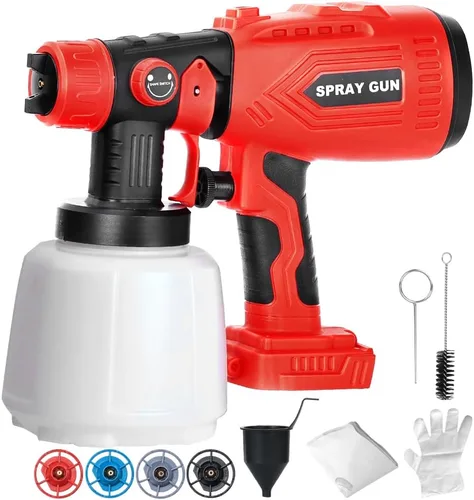 Vista 9 de Pulverizador de pintura inalámbrico compatible con batería Craftsman de 20 V (solo herramienta) pistola de pintura HVLP de 200 W, 3 patrones