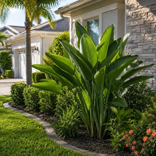 Vista 4 de Pájaro naranja del paraíso Strelitzia Reginae 3 plantas vivas Espécimen floreciente tropical perenne
