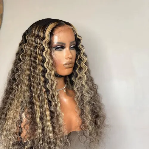 Vista 4 de Peluca de cabello humano con encaje frontal transparente HD 1B27 de 13 x 6 pulgadas, para mujeres negras, sin pegamento, línea capilar natural