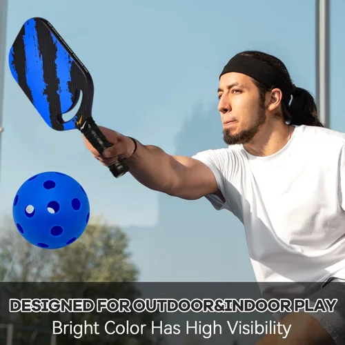 Vista 6 de 6 -Pack Pickleball Balls, 26 Holes Outdoor Pickleballs, High Elasticity & Durable Pickle Balls for All Style Pickleball Paddles Indoor Pickleballs
