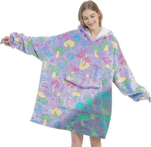 Vista 16 de Fiosnow Sudaderas con capucha de pizza y papas fritas para mujeres y hombres, sudaderas con capucha de tamaño grande para adultos, manta portátil