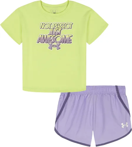 Vista 11 de Under Armour Conjunto de camiseta y pantalones cortos de manga corta de 2 piezas para niña Soft Fabric for Everyday Comfort, Breathable, Lightweight