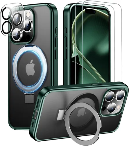 Vista 11 de Funda magnética para iPhone 12 Pro Max, [compatible con MagSafe] [2 protectores de pantalla de vidrio templado] [mate translúcido] Funda de grado