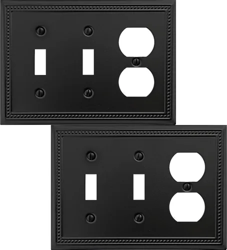 Vista 50 de OKAWYC Belaire - Cubierta para interruptor de luz de decoración individual, placa de pared de metal con cuentas, paquete de 4 unidades de bronce