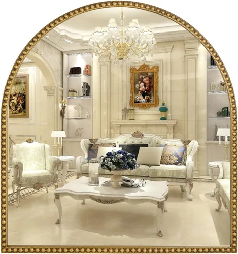 Vista 15 de Espejo de pared para baño, espejo rectangular de 24 x 36 pulgadas, marco de cuentas de esquina redondeada, espejo de tocador grande que se cuelga