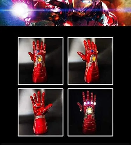 Vista 4 de Aokairuisi Iron Man Infinity Guauntlet Kids Electronic Infinity Guante con imán extraíble Infinity Stones-3 modo Flash