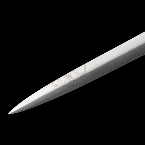 Vista 6 de Espada medieval guerrero real forjado a mano de acero de resorte de 46 pulgadas con vaina negra/marrón, modernización de espada larga, hecha a mano