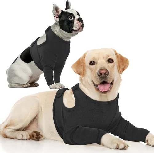 Vista 10 de Nanaki Trajes de recuperación para cirugía de perro para patas delanteras, manga para pierna de perro para dejar de lamer, pantalones anti-lamida