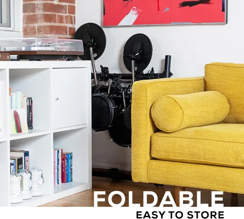 Vista 6 de Kit Alesis Turbo Mesh – Set de batería eléctrica con más de 100 sonidos, almohadillas de tambor de malla silenciosas, baquetas, cables de conexión