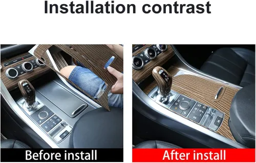 Vista 2 de YIWANG ABS Sands madera centro consola cubierta TRIM para Land Rover Range Rover Sport 2014-2018 mano izquierda conductor Accesorios