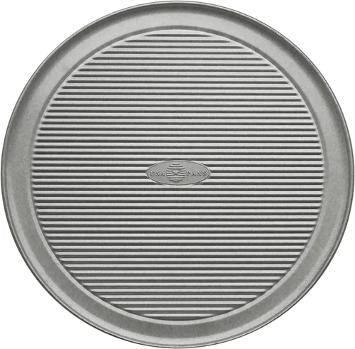 Vista 4 de USA Pan Bakeware - Bandeja de acero aluminizado para pizza, 12 pulgadas