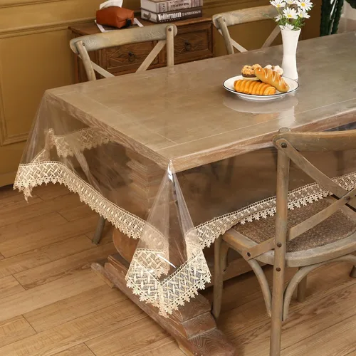 Vista 3 de Walrus Protector de mantel de vinilo transparente Protector de mesa de plástico impermeable/resistente al aceite Hoja cuadrada transparente