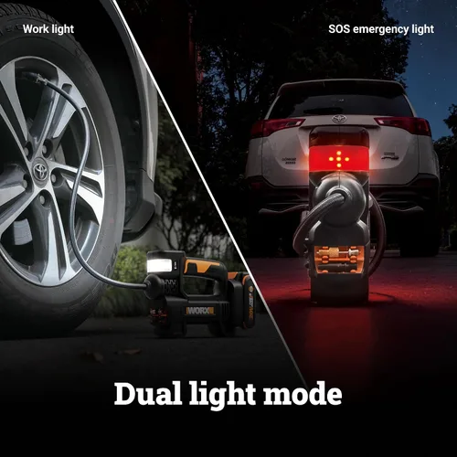 Vista 3 de Worx WX092L.9 20V Power Share Inflador de bomba de aire portátil (solo herramienta) 150 PSI, para neumáticos de automóvil, motocicleta y bolas