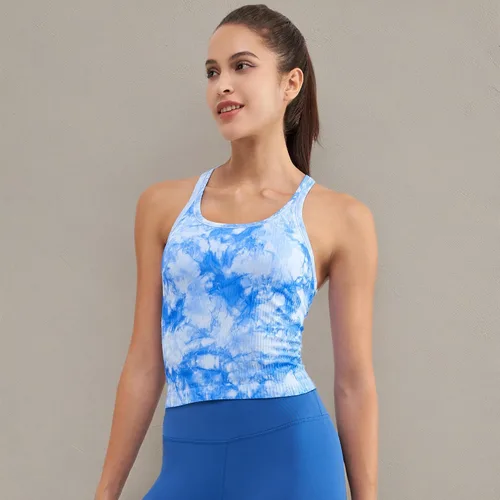 Vista 72 de sphinx cat - Camiseta corta de entrenamiento para mujer, camiseta sin mangas, acanalada, con espalda cruzada y brasier integrado