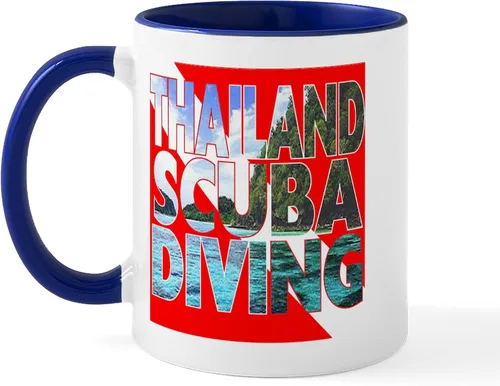 Vista 38 de CafePress Scuba Flag Diver Taza de café de cerámica de 11 oz (11.0 fl oz)