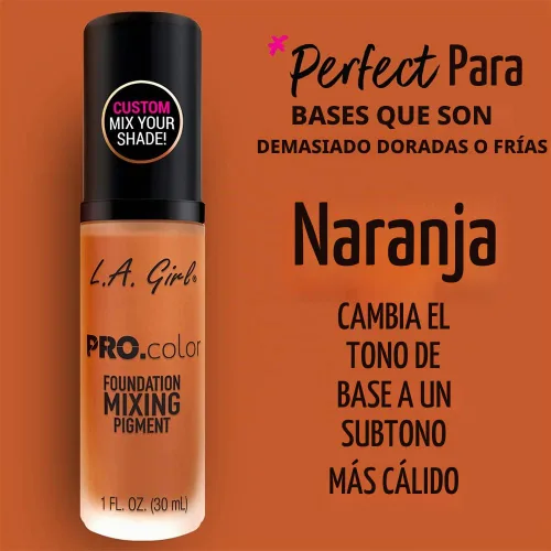 Vista 12 de L.A. Girl Pigmento mezclador de base PRO.color, naranja GLM713