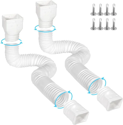 Vista 9 de Ogutter Extensiones de bajante de canalón de lluvia, extensor de bajante para drenaje de agua de lluvia flexible, tubo de extensión de drenaje