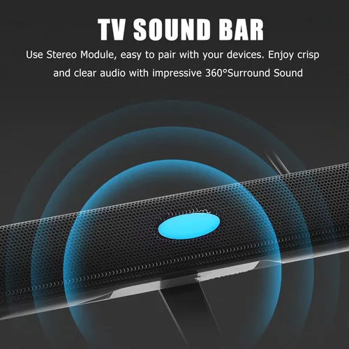 Vista 8 de HOMSFOU Barra de sonido de TV Barra de sonido USB Altavoz USB Surround Sound Bar, mediano, negro
