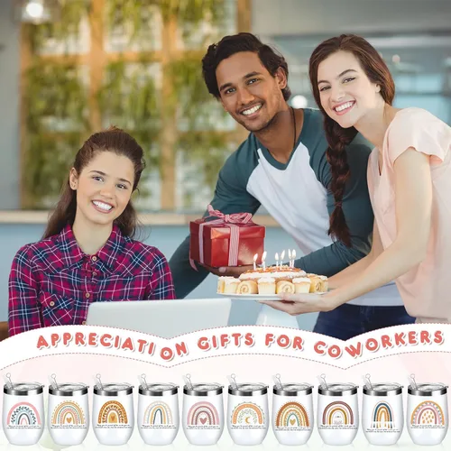 Vista 7 de Sieral 10 tazas inspiradoras de agradecimiento a los empleados, taza de 12 onzas con aislamiento de acero inoxidable con tapa, regalo