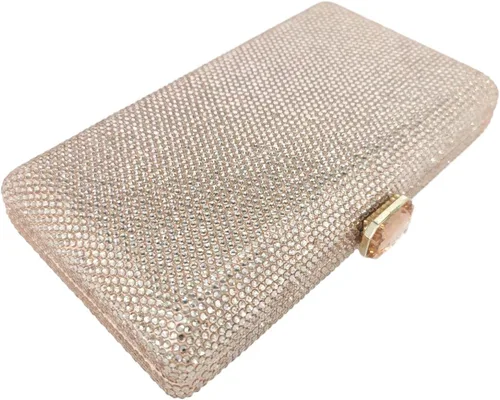 Vista 4 de Boutique De FGG Elegantes bolsas de noche de cristal para mujer caja de fiesta formal bolso de mano para boda diamantes de imitación bolso de novia