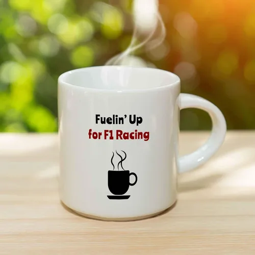 Vista 3 de Fuelin' Up for F1 Racing Taza de café – Taza de cerámica Car Racer, idea de regalo para hombres/mujeres/niños/niñas, cumpleaños, Navidad, regalo