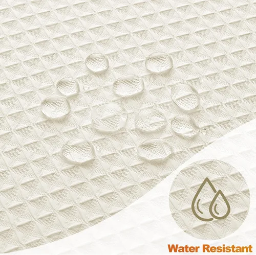 Vista 4 de MISS SELECTEX Cortina de ducha de tela lavable a máquina, clásica tela gruesa de punto gofre, duradera para baño, tela repelente al agua de alta