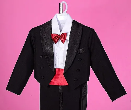 Vista 2 de Lito Angels Conjunto de 5 piezas de esmoquin clásico con cola para niños 001 011