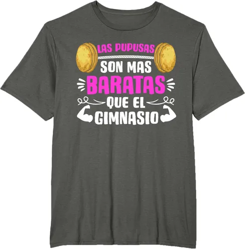 Vista 4 de Las Pupusas Que El Gimnasio - Camiseta salvadoreña salvadoreña, Negro, S