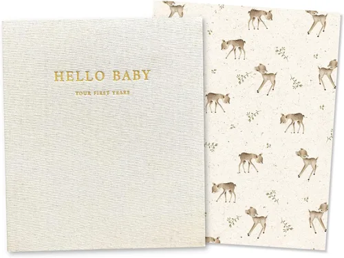Vista 13 de Peachly Libro de recuerdos unisex para bebé, recuerdo minimalista para el primer año para los hitos, libro de bebé moderno y estético Scandi
