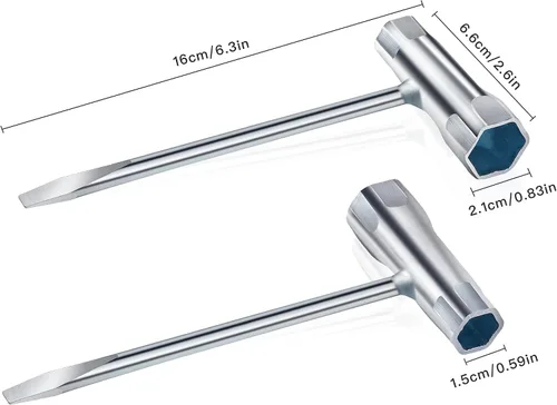 Vista 2 de Paquete de 4 llaves de sierra, llave de motosierra de 0.512 x 0.748 in, llave de bujía para motosierra Stihl Husqvarna, desmontaje mecánico