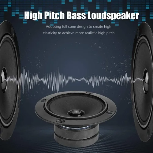 Vista 2 de HERCHR Altavoz woofer de 3 pulgadas, mini subwoofer de 35-50 W, altavoz de audio de rango completo de 4 ohmios, altavoz estéreo de altavoz estéreo