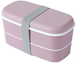 Vista 7 de kkhouse Paquete de 2 loncheras de 2 capas para microondas con compartimentos a prueba de fugas, contenedor de alimentos aislado con palillos