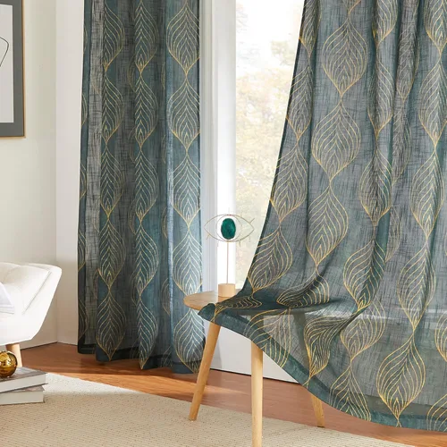 Vista 26 de KGORGE Cortinas opacas para sala de estar, aislamiento térmico, cortinas insonorizadas y cortinas estilo rústico estilo bohemio para cocina