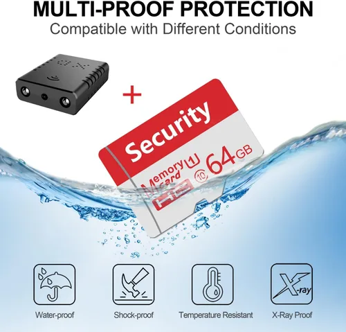 Vista 2 de 32G gratis: cámara inalámbrica más pequeña, cámara de seguridad WiFi HD1080P, batería de 1.5 horas, cámara de video portátil