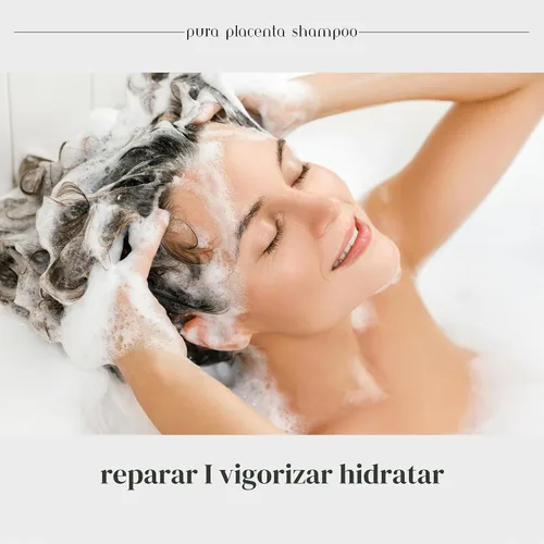 Vista 5 de Cabellina Pura Placenta Reconstructor Champú con Proteínas, Queratina Aminoácidos y Aceites Naturales - 32 fl oz - 1 unidad