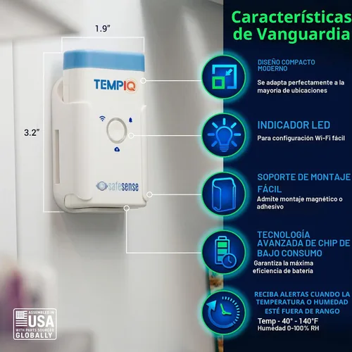 Vista 2 de TEMPIQ - Sensor remoto de temperatura y humedad WiFi – Integración de aplicaciones, alertas, ayuda a monitorear el segundo hogar, AirBnb, RV