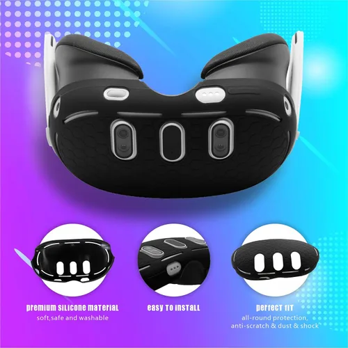 Vista 5 de VR Accessories for MetaOculus Quest 3,VR Controller Grips Cover,VR Shell Cover,VR Silicone Face Pad,VR Lens Protection Cover,VR Thumbstick Covers