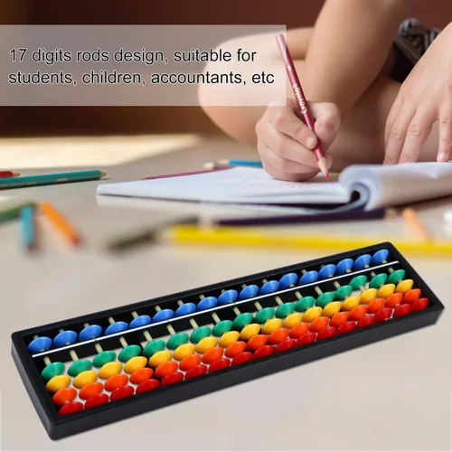 Vista 3 de Alipis Abaco aritmético Juguete de conteo de matemáticas de 17 dígitos con cuentas coloridas, herramienta de ayuda de aprendizaje de matemáticas